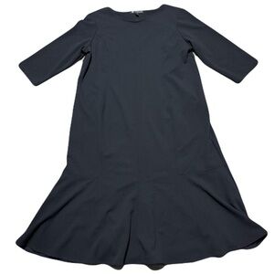 N Touch Long Black Dress Polyester Spandex 3/4 Sleeves Blend Dress Women Size L